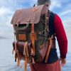 Bushcraft Award-Winning Leather & Canvas Backpack $200 Off, 45L, Personalized for Travel, Camping, Military