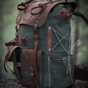 Bushcraft Backpack Canvas-Leather Adventure Companion for Hikers and Campers