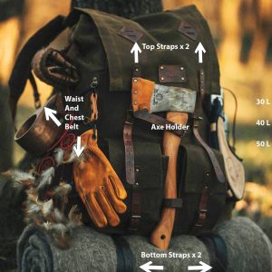 Bushcraft Backpack Canvas-Leather Adventure Companion for Hikers and Campers