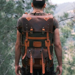 Bushcraft Backpack Waxed Canvas, Personalized for Adventure