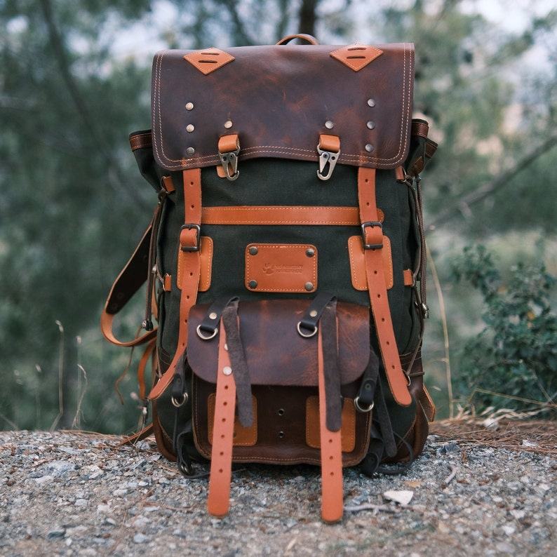 Bushcraft Backpack Waxed Canvas, Personalized for Adventure