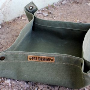 Bushcraft Utility Mat Waxed Canvas Wood Carrying Case and Seat Pad for Outdoor Adventures