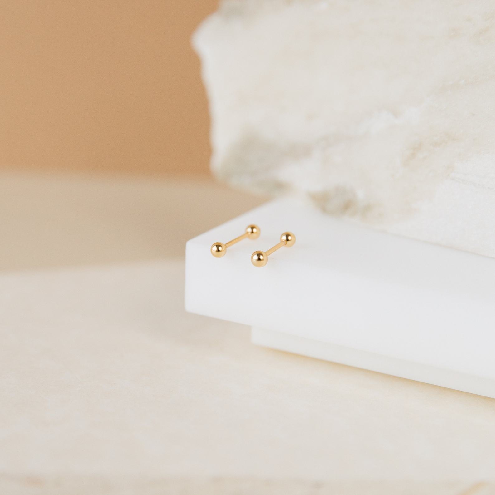 Caitlyn Minimalist Duo Ball Earrings Dainty Double Ball Studs for a Timeless Look
