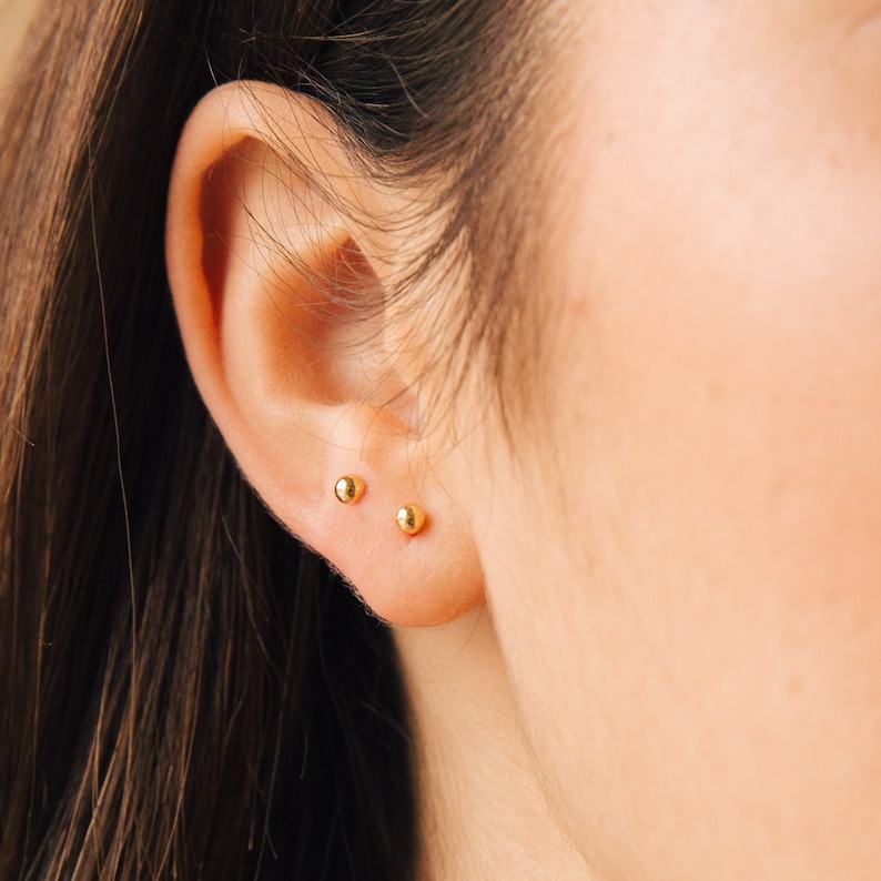 Caitlyn Minimalist Duo Ball Earrings Dainty Double Ball Studs for a Timeless Look