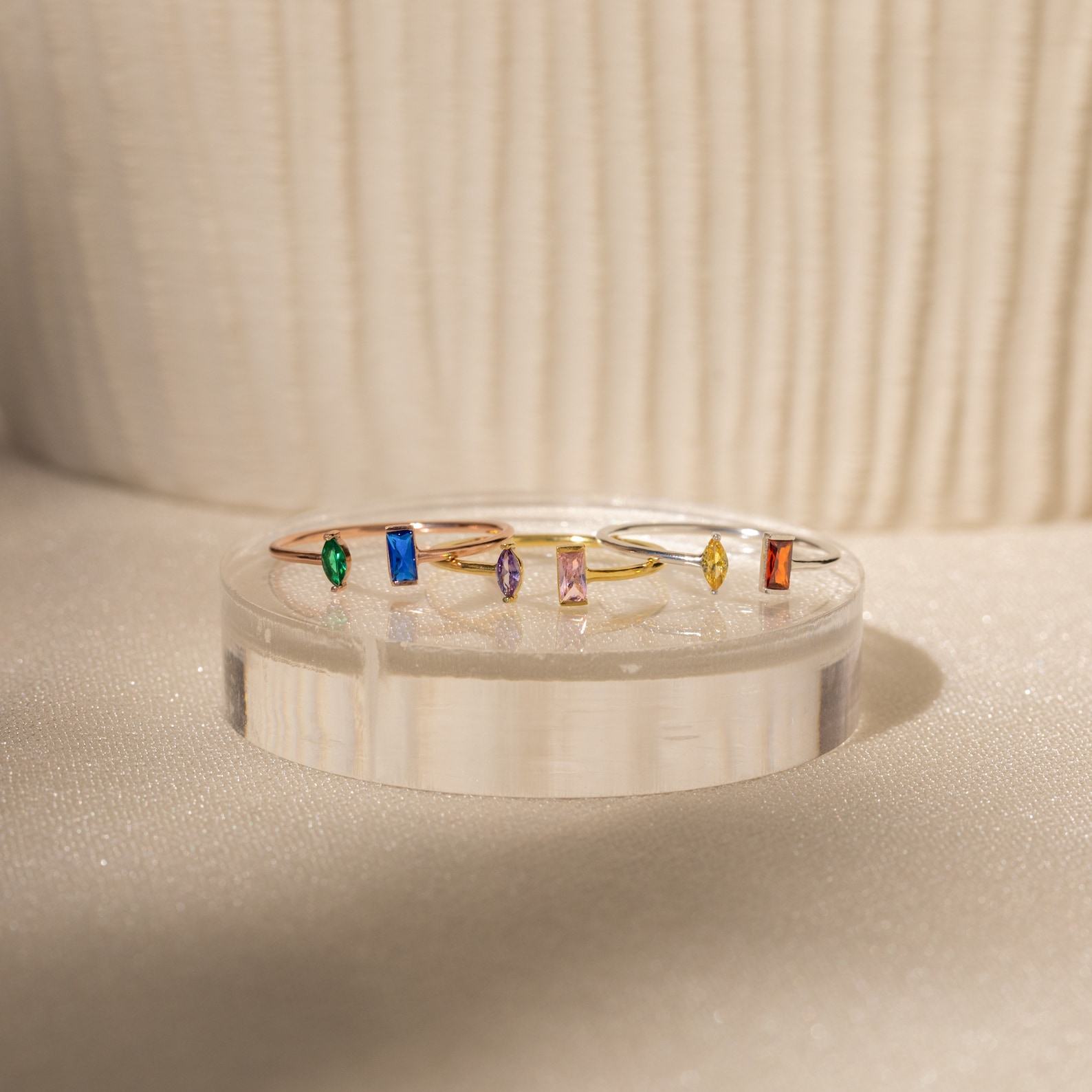 Caitlyn Minimalist Duo Birthstone Ring Celebrate Your Bond with a Timeless Treasure