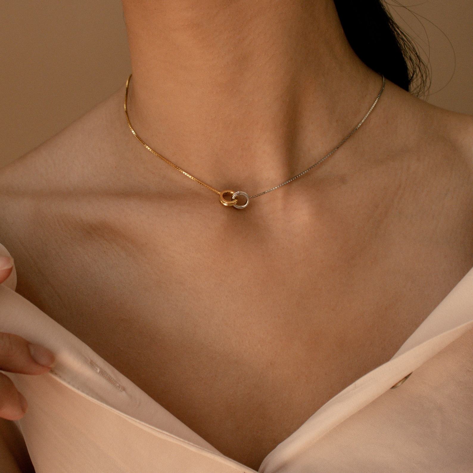 Caitlyn Minimalist Eternity Circle Necklace Timeless Elegance in Sterling Silver