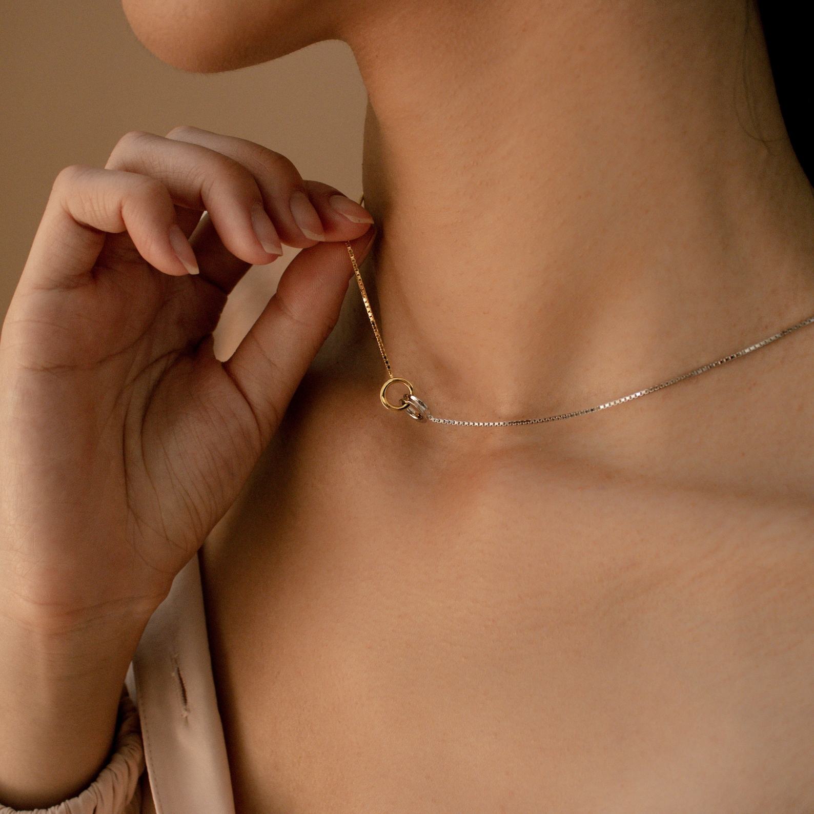 Caitlyn Minimalist Eternity Circle Necklace Timeless Elegance in Sterling Silver