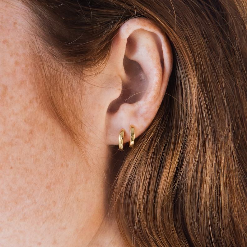 Caitlyn Minimalist Huggie Hoop Earrings Everyday Elegance in Gold, Silver, and Rose Gold (ER007)