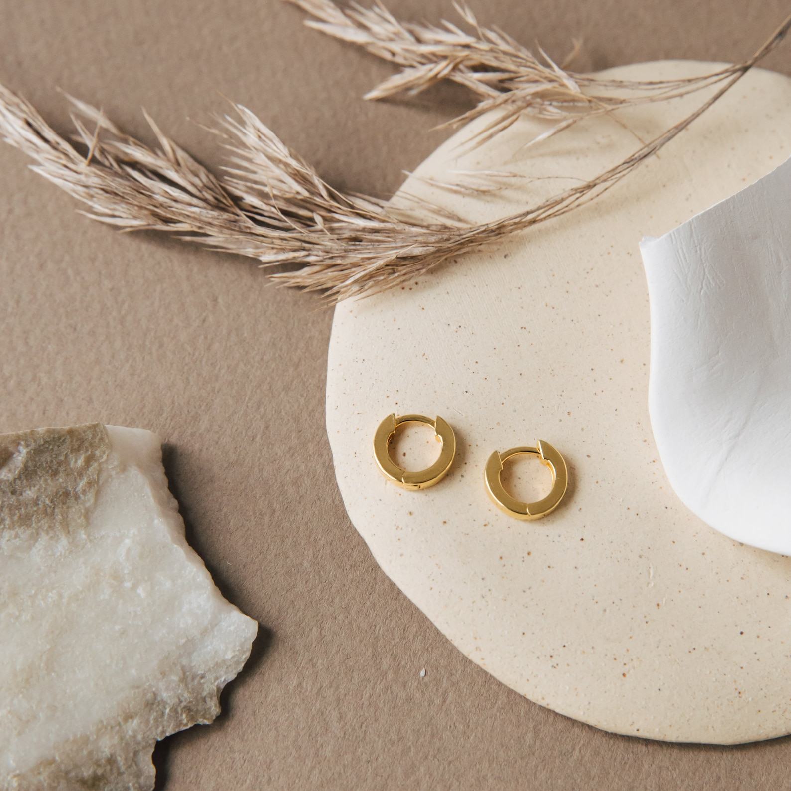 Caitlyn Minimalist Huggie Hoop Earrings Everyday Elegance in Gold, Silver, and Rose Gold (ER007)