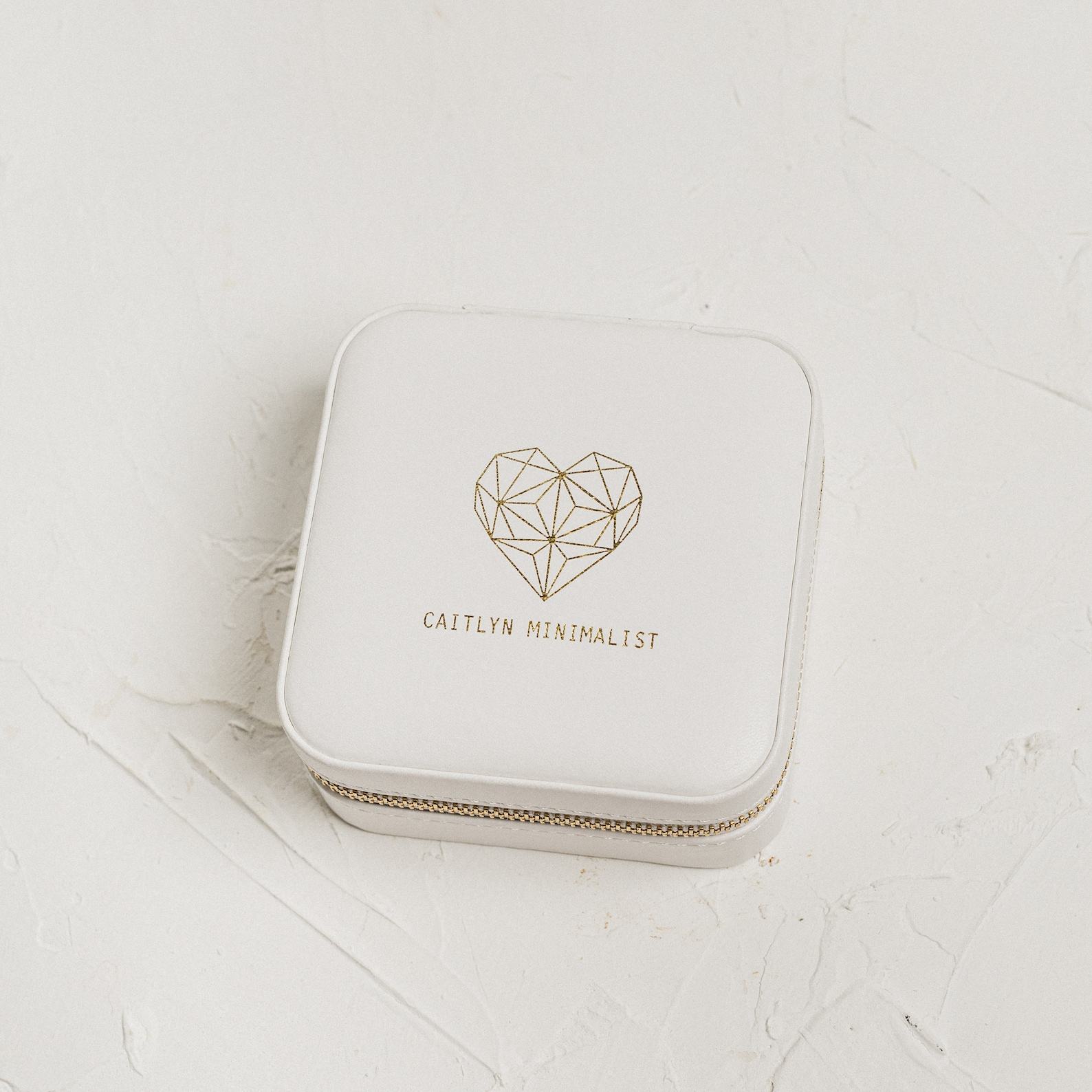 Caitlyn Minimalist Jewelry Travel Case Vegan Leather, Bridesmaid Item, Item for Her (RX001)