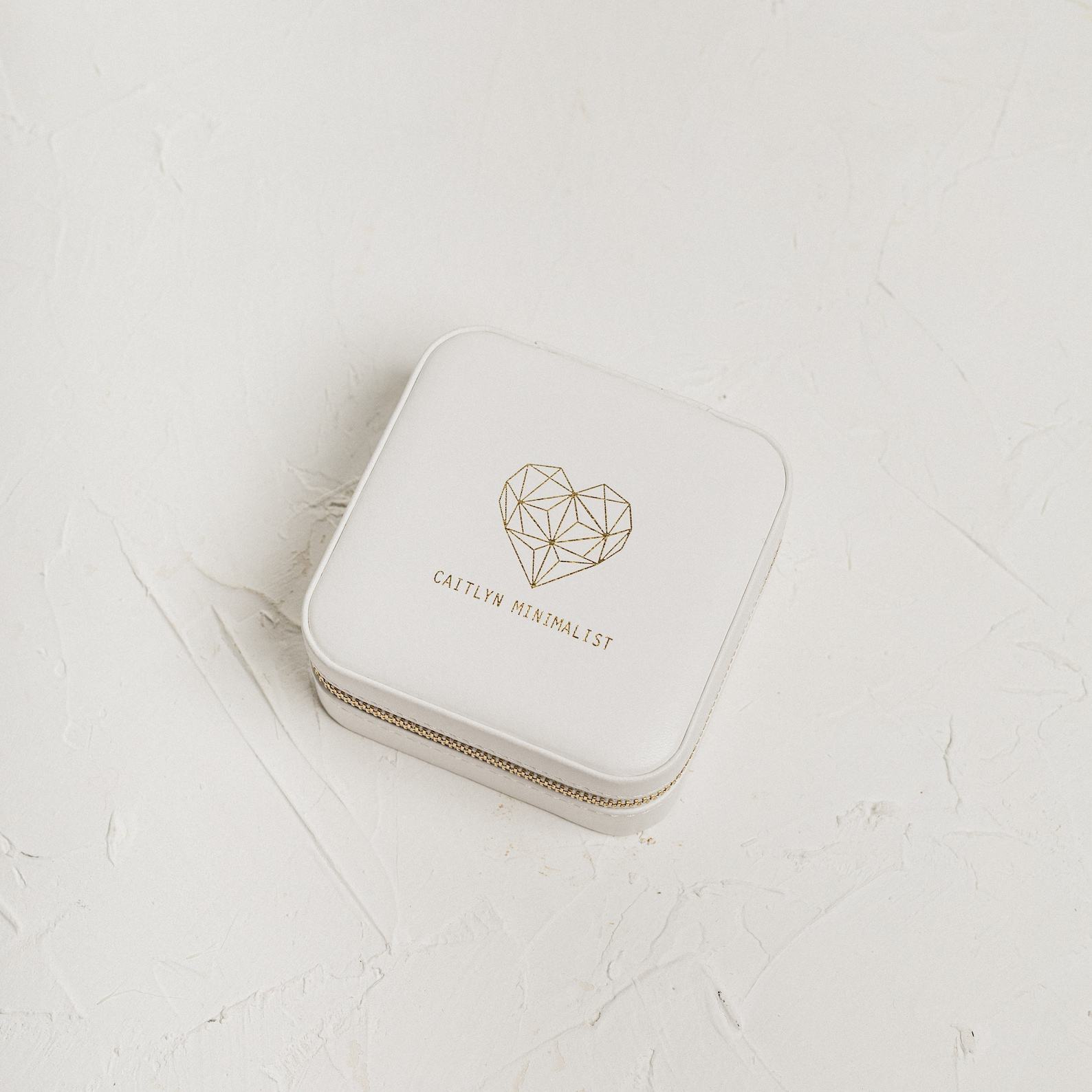 Caitlyn Minimalist Jewelry Travel Case Vegan Leather, Bridesmaid Item, Item for Her (RX001)