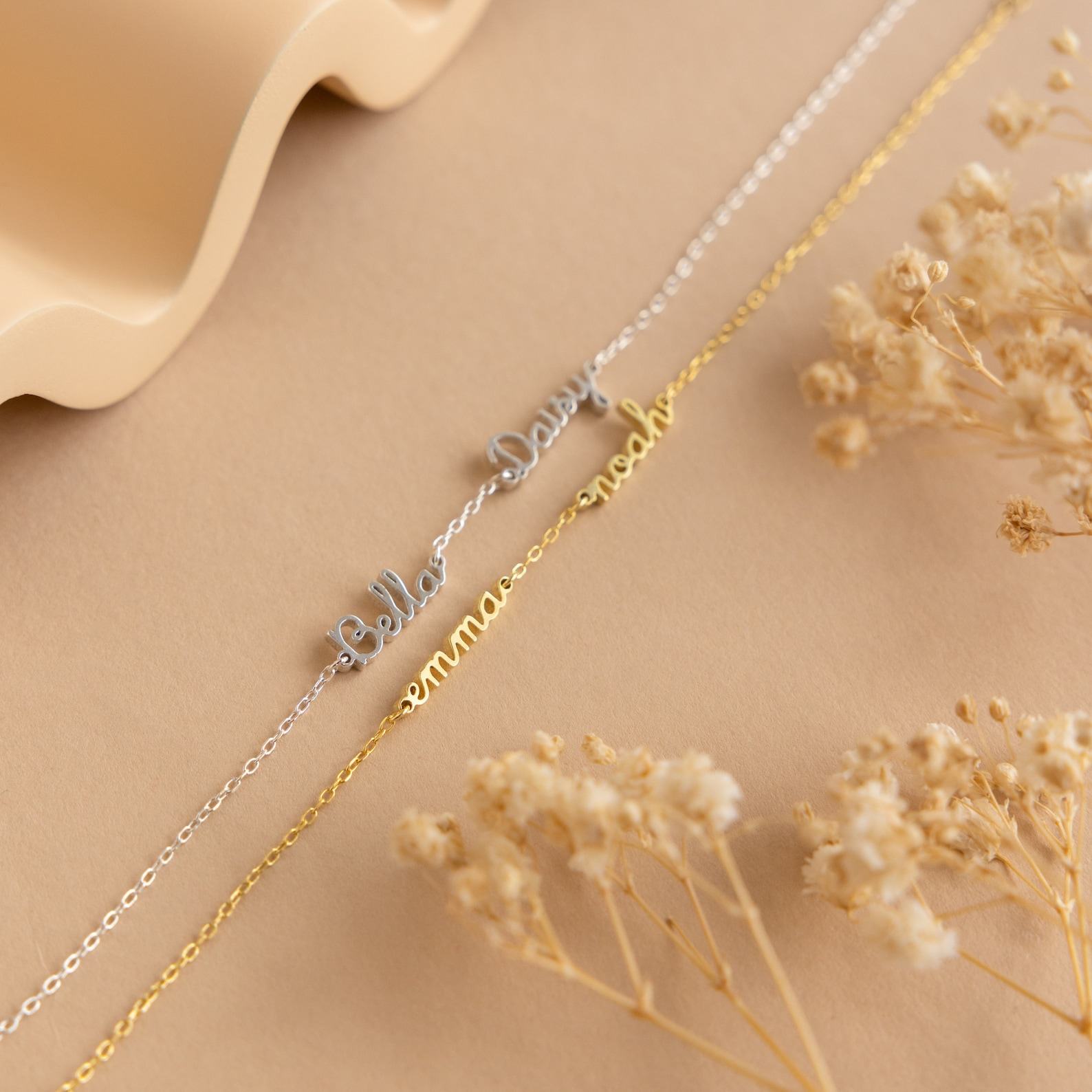 Caitlyn Minimalist’s Dainty Name Bracelet Personalize Your Style with Custom Names in Gold