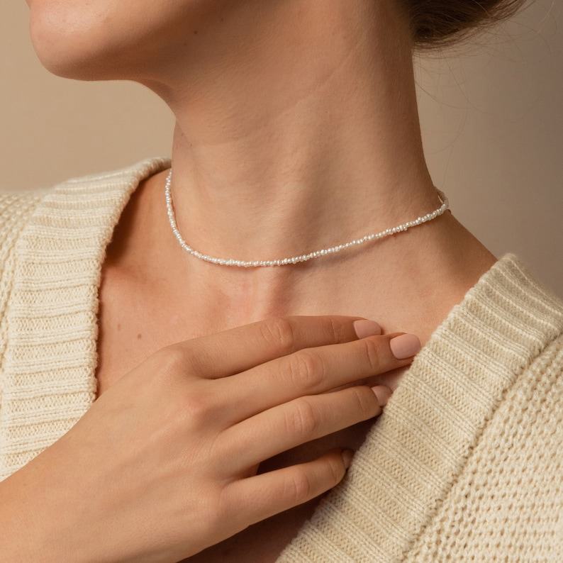 Caitlyn Minimalist’s Delicate Pearl Choker A Timeless Adornment for Brides, Bridesmaids, and Special Occasions