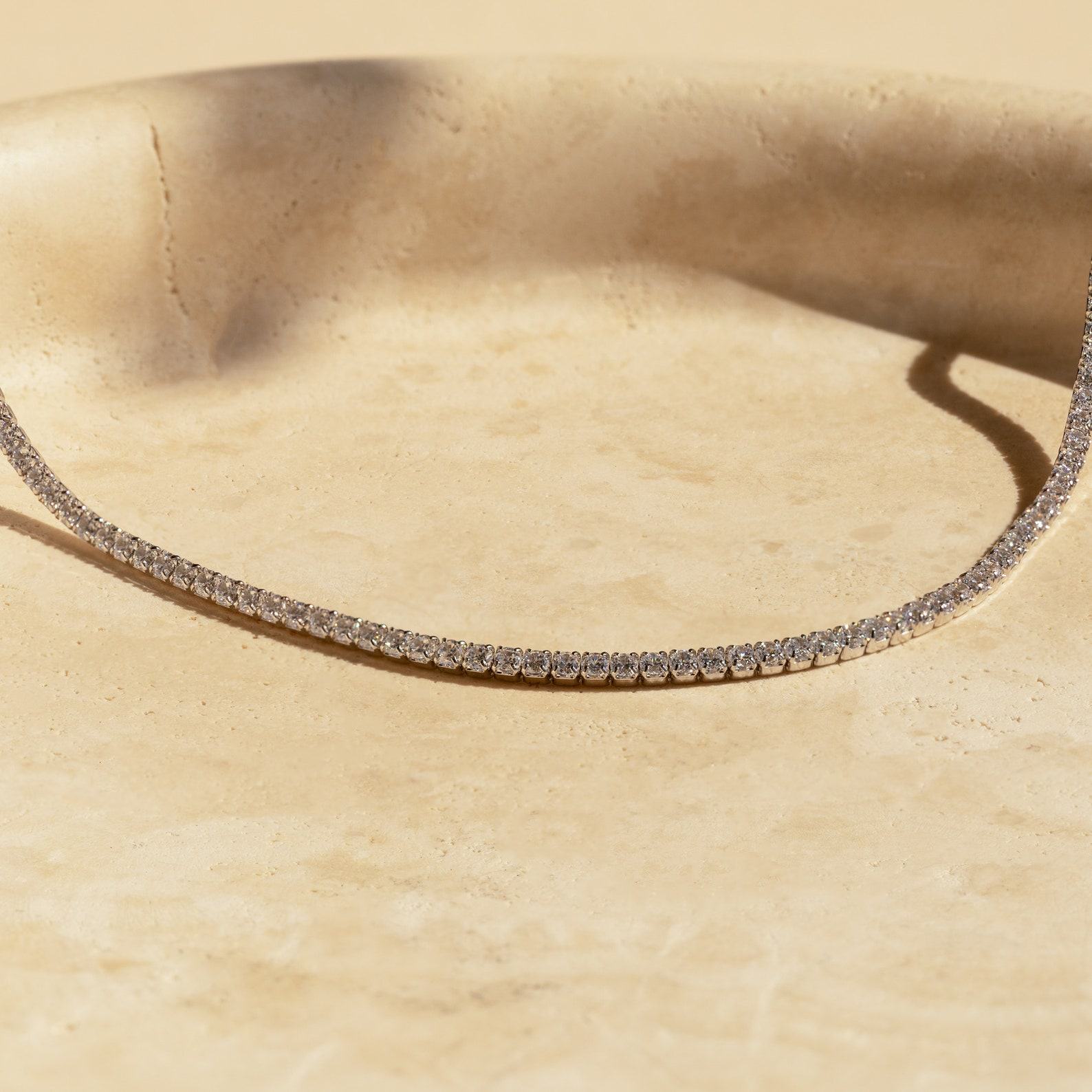 Caitlyn Minimalist’s Diamond Tennis Choker A Timeless Treasure for Bridal Elegance and Anniversary Celebrations