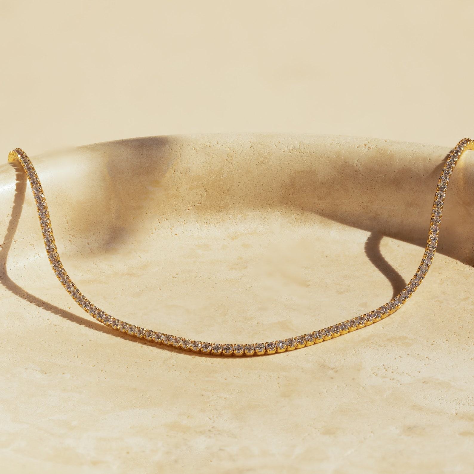 Caitlyn Minimalist’s Diamond Tennis Choker A Timeless Treasure for Bridal Elegance and Anniversary Celebrations