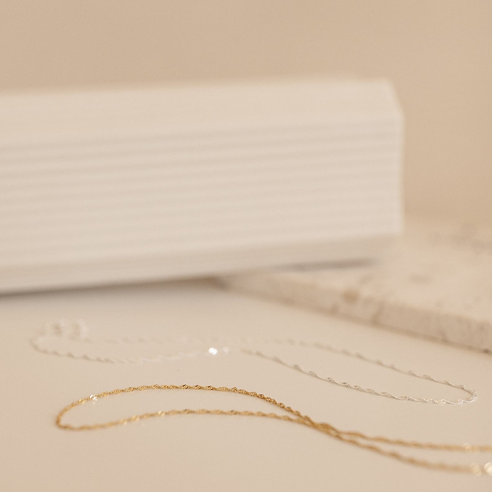 Caitlyn Minimalist’s Twisted Singapore Necklace A Dainty Gold Rope Necklace for Layering and Iteming