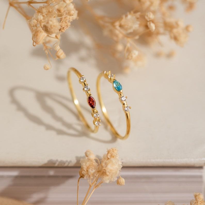 Caitlyn’s Marquise Birthstone Ring A Delicate Symbol of Love and Connection