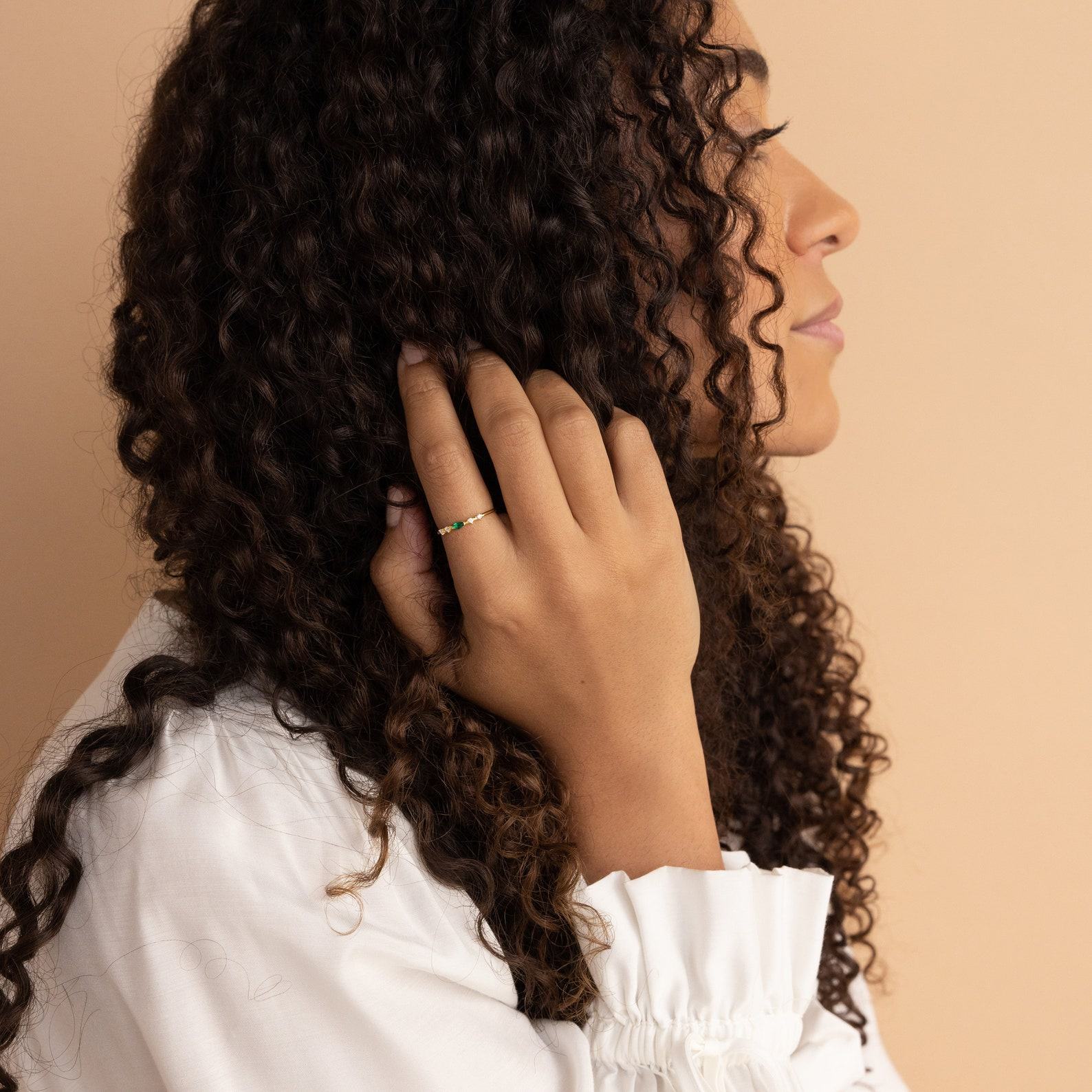 Caitlyn’s Marquise Birthstone Ring A Delicate Symbol of Love and Connection