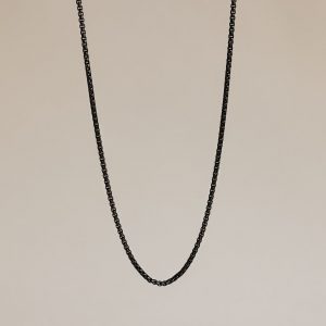 CaitlynMinimalist Men’s Black Rolo Chain Necklace Timeless Everyday Jewelry for Him