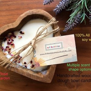 Candle Wood Dough Bowl Candle 95% Natural Soy Wax, Perfect for Birthdays, Mother’s Day, Christmas, Housewarming, Weddings, Anniversaries, and Retirement