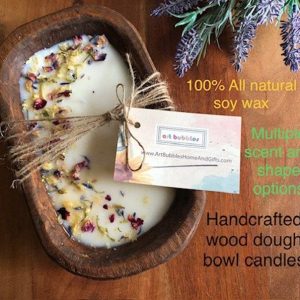 Candle Wood Dough Bowl Candle 95% Natural Soy Wax, Perfect for Birthdays, Mother’s Day, Christmas, Housewarming, Weddings, Anniversaries, and Retirement