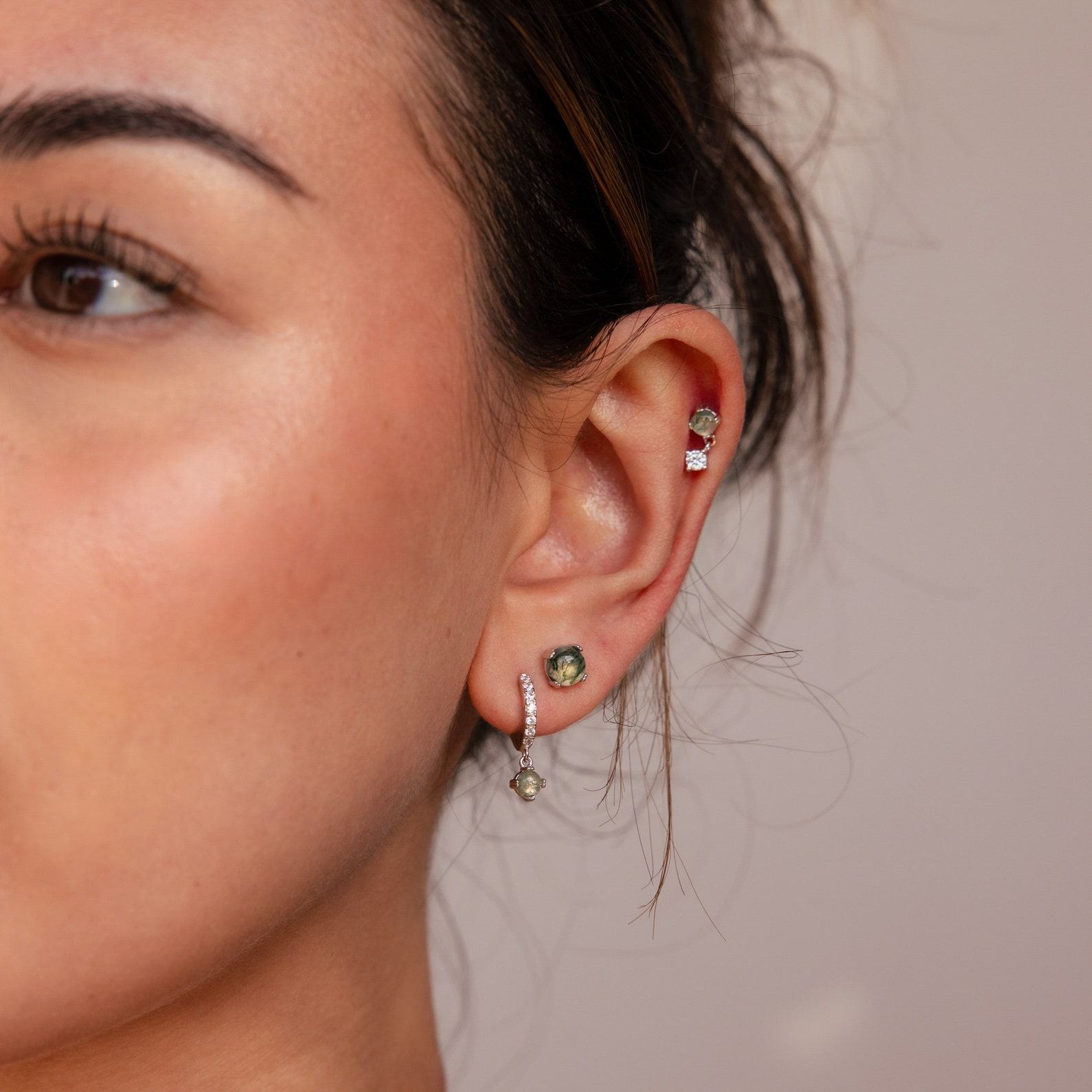 Captivating Agate Earring Set Embrace the Allure of Green Gemstones