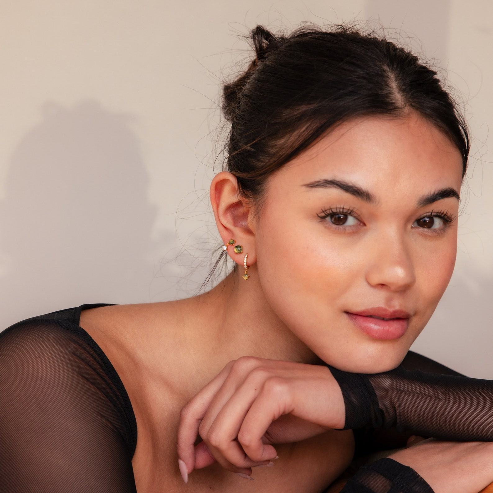 Captivating Agate Earring Set Embrace the Allure of Green Gemstones