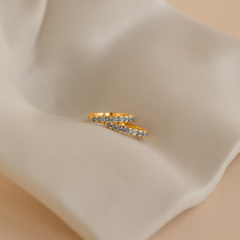 Captivating Aquamarine Huggies Embrace the Ocean’s Embrace with Caitlyn Minimalist’s ER376