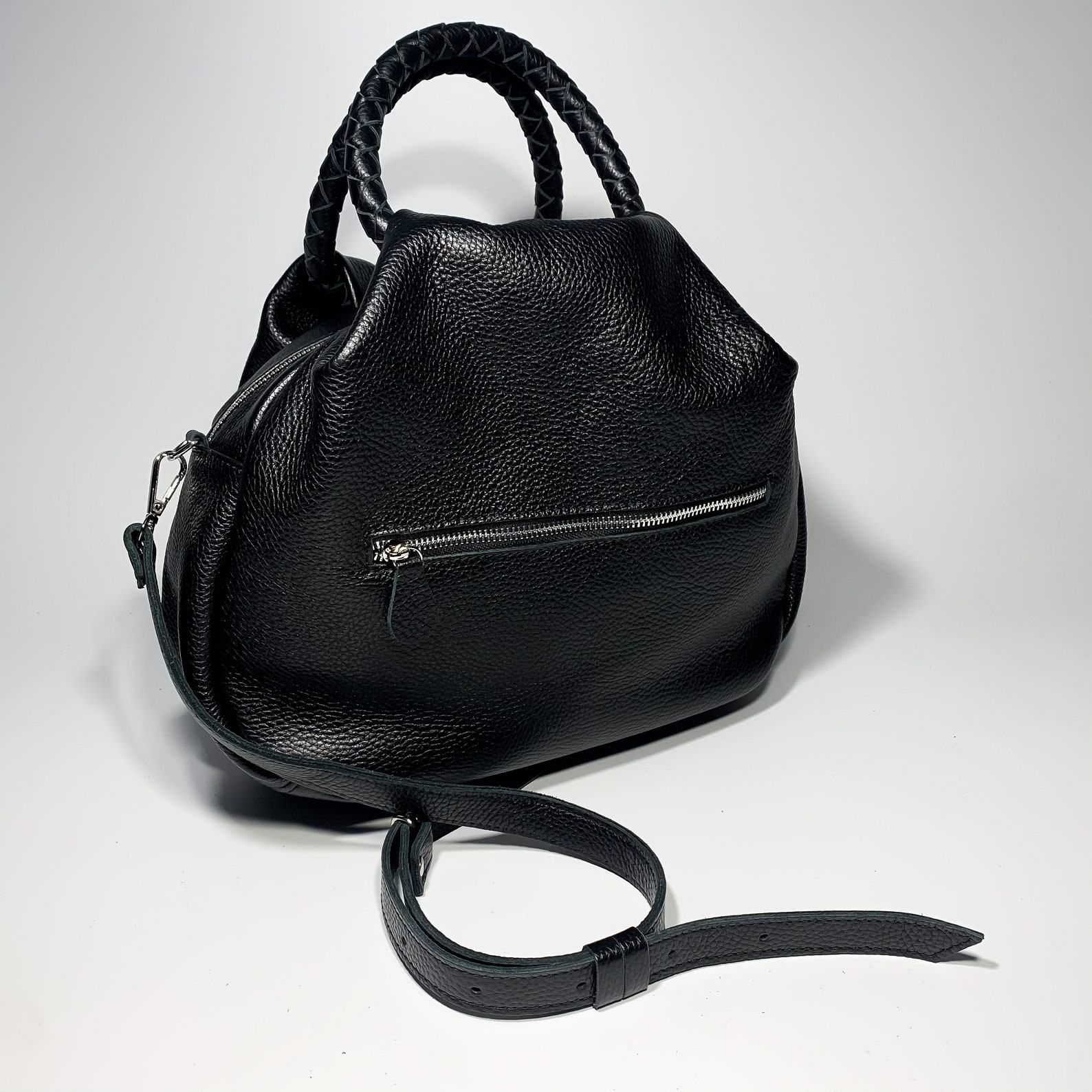 Captivating Black Leather Handbag A Timeless Item for Her from Ukraine