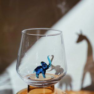 Captivating Blue Elephant Drinking Glass A Safari-Inspired Sip of Elegance