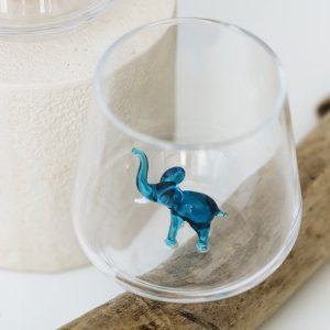 Captivating Blue Elephant Drinking Glass A Safari-Inspired Sip of Elegance