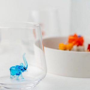 Captivating Blue Elephant Drinking Glass A Safari-Inspired Sip of Elegance