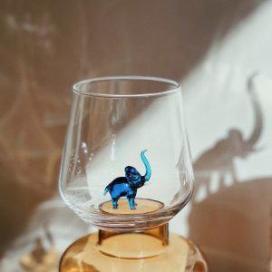 Captivating Blue Elephant Drinking Glass A Safari-Inspired Sip of Elegance