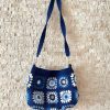 Captivating Blue Granny Square Crochet Bag A Timeless Knitted Crossbody for Everyday Style