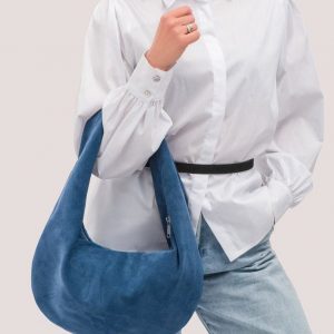 Captivating Blue Suede Hobo A Versatile Shoulder Bag for Style and Comfort