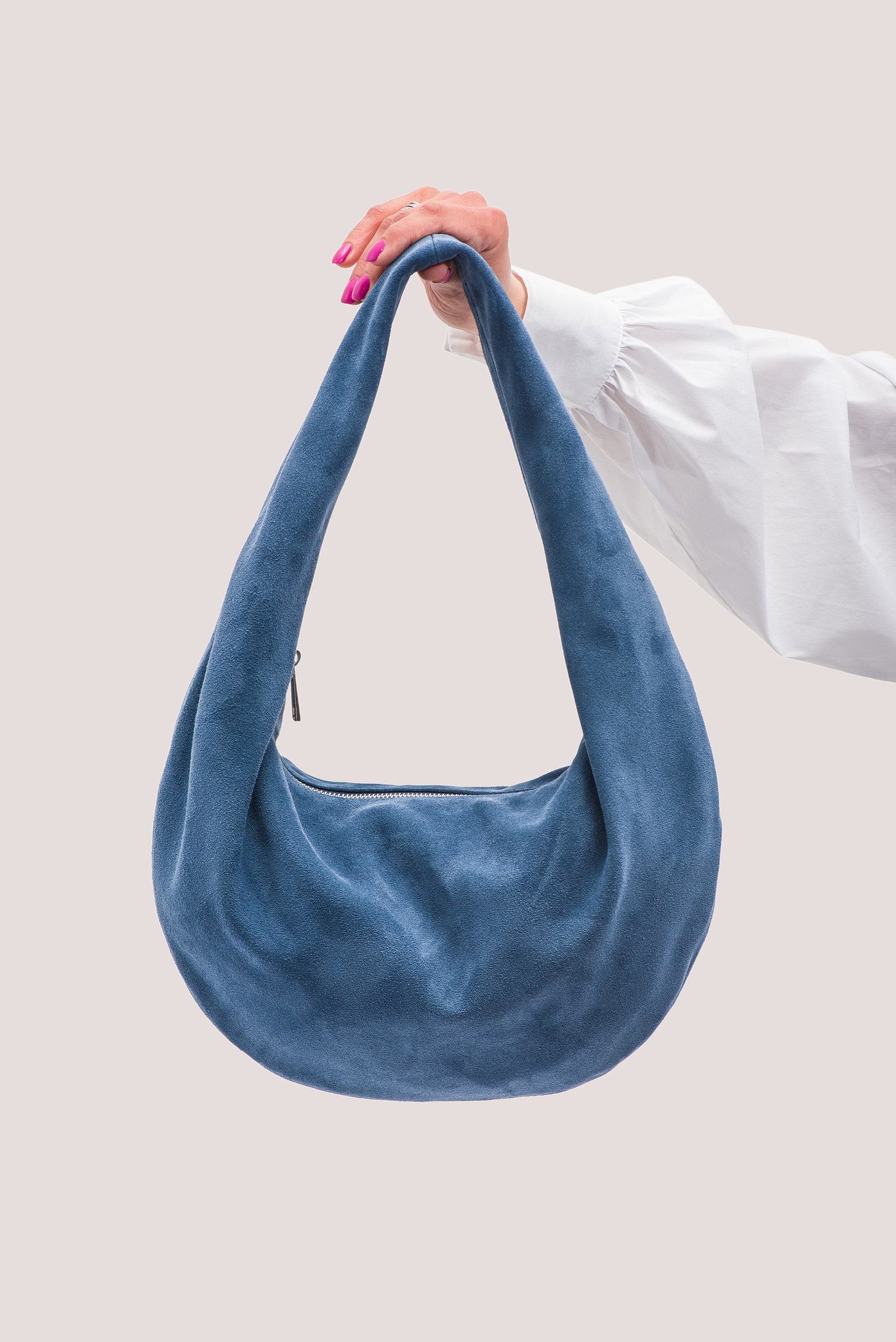 Captivating Blue Suede Hobo A Versatile Shoulder Bag for Style and Comfort - Image 4