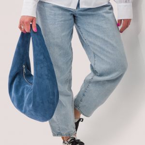 Captivating Blue Suede Hobo A Versatile Shoulder Bag for Style and Comfort