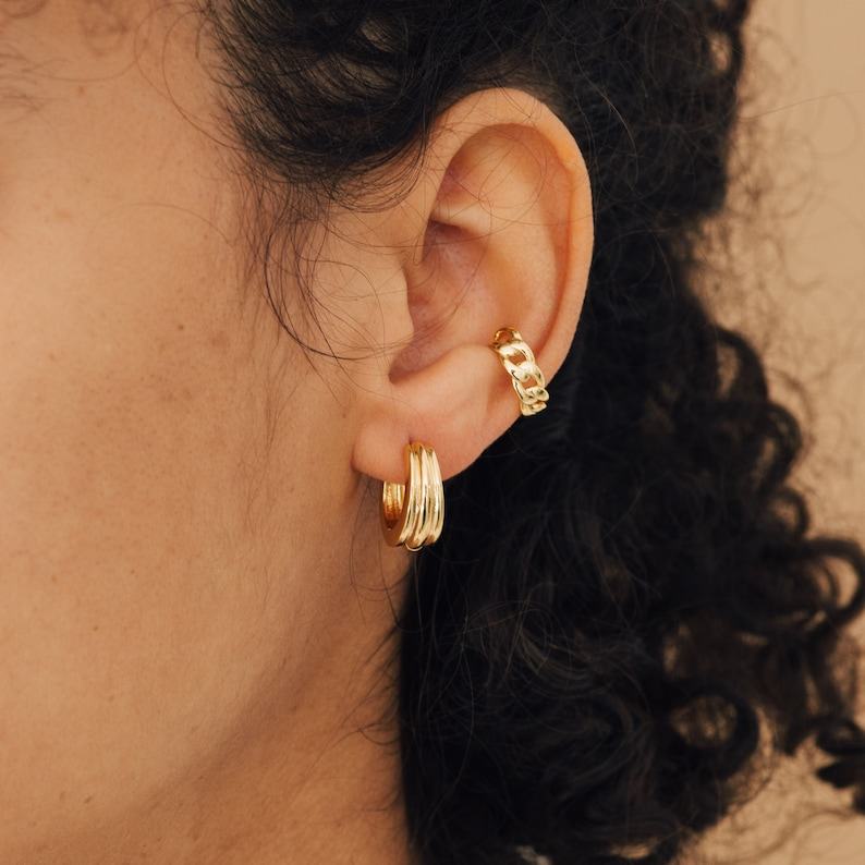 Captivating Canal Chunky Hoops Elevate Your Style with Minimalist Gold Jewelry