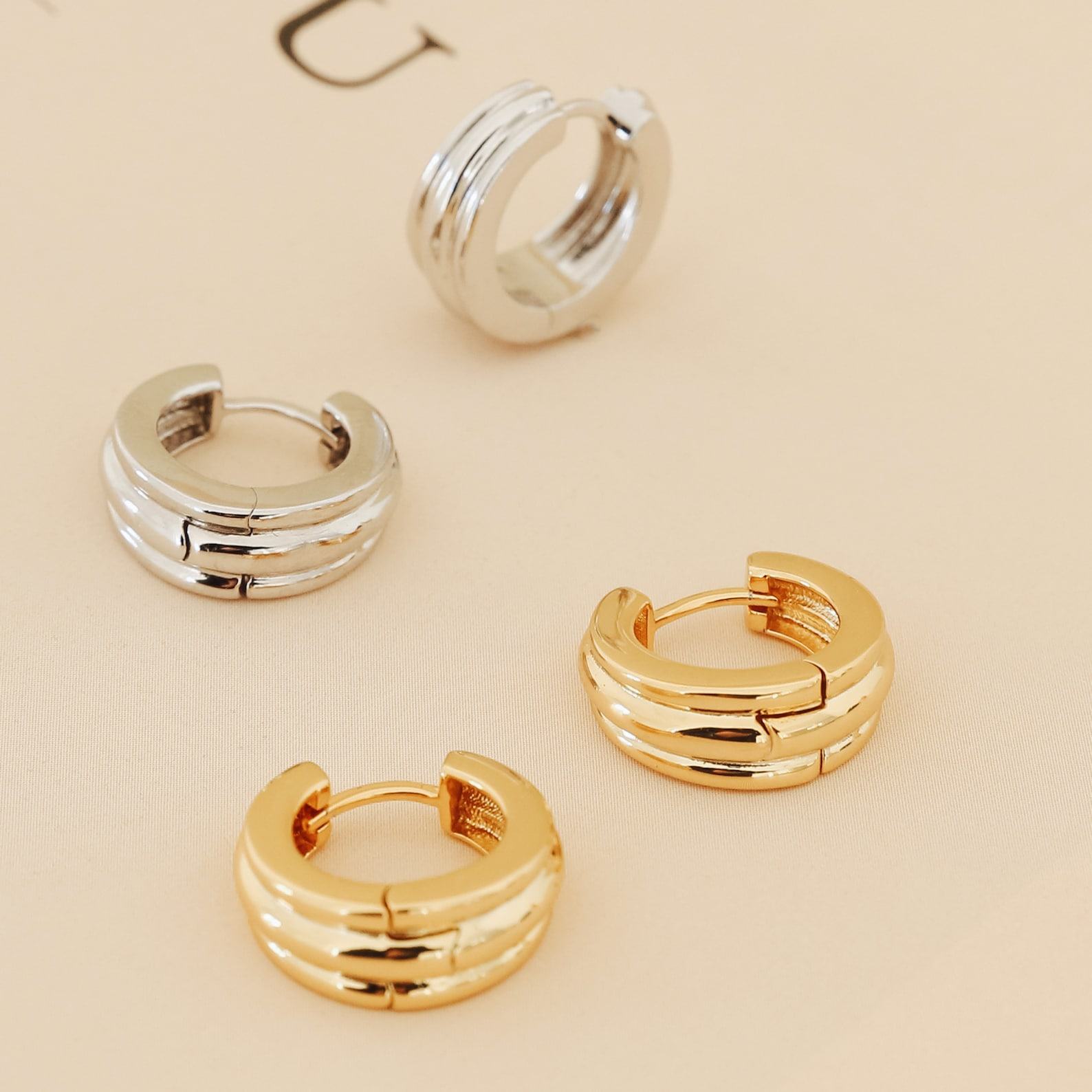 Captivating Canal Chunky Hoops Elevate Your Style with Minimalist Gold Jewelry