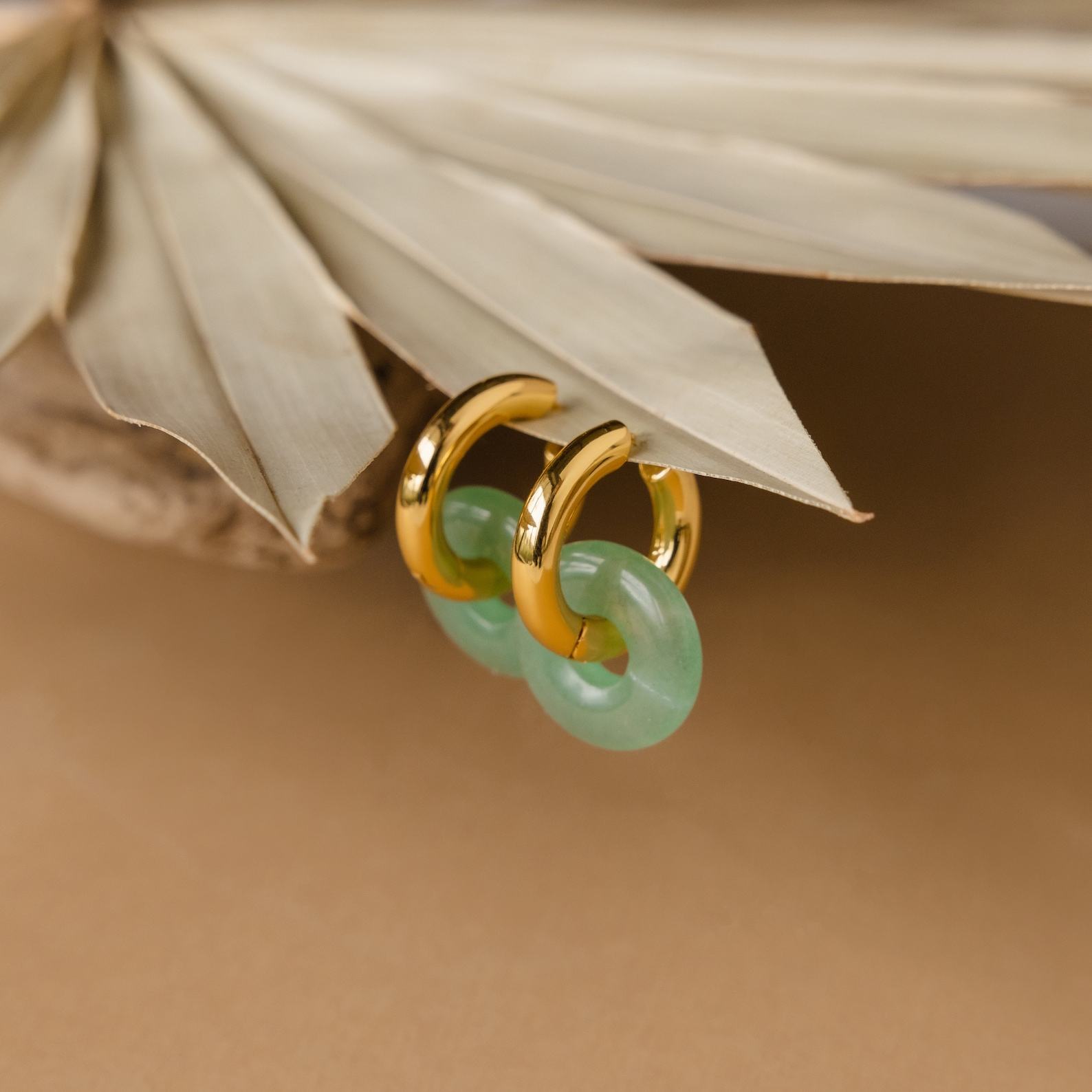 Captivating Chunky Jade Hoop Earrings Embrace Summer’s Essence with Caitlyn Minimalist’s ER302 - Image 3
