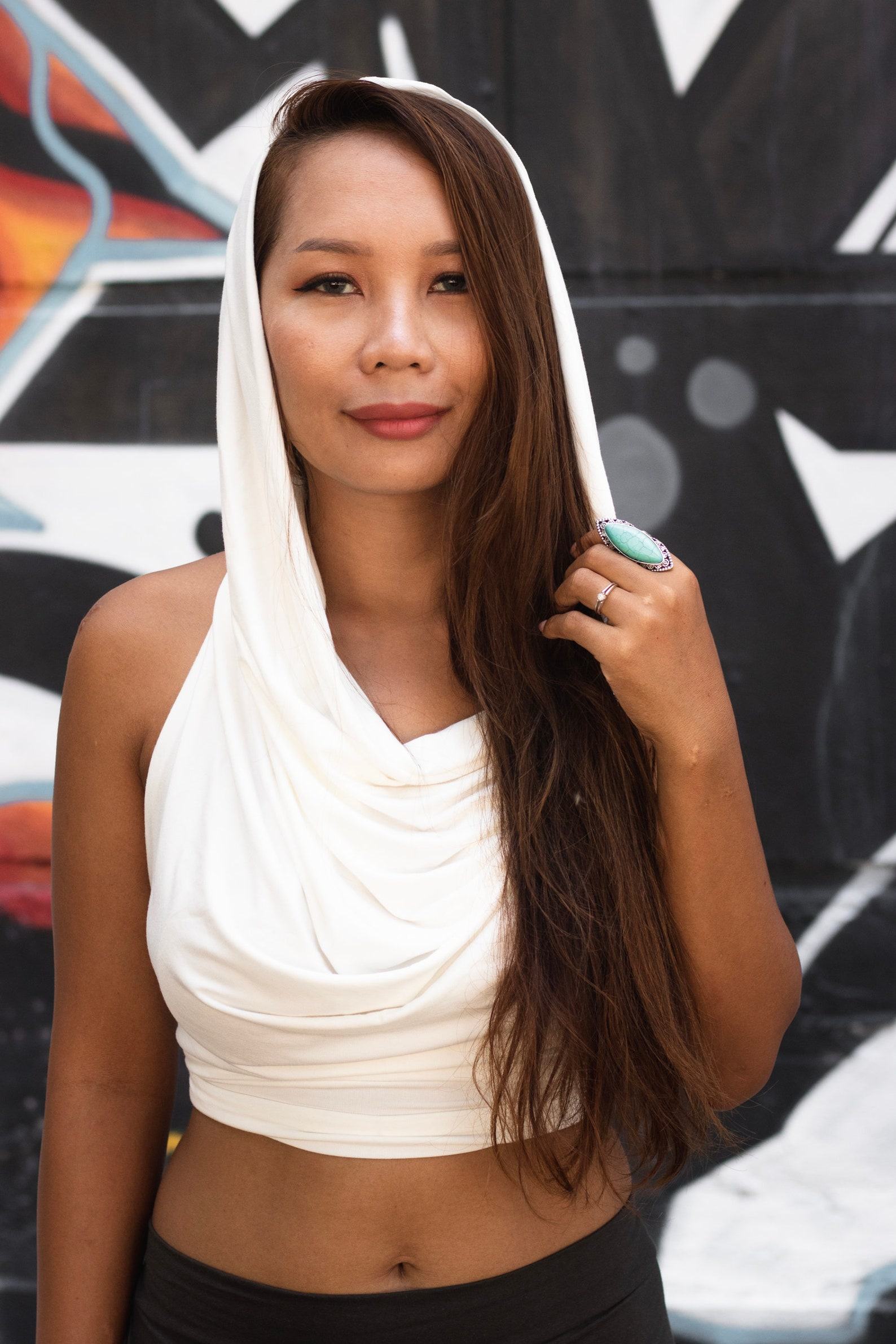 Captivating Cowl Neck Crop Top Elevate Your Style with Backless Elegance - Image 5