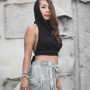 Captivating Cowl Neck Crop Top Elevate Your Style with Backless Elegance