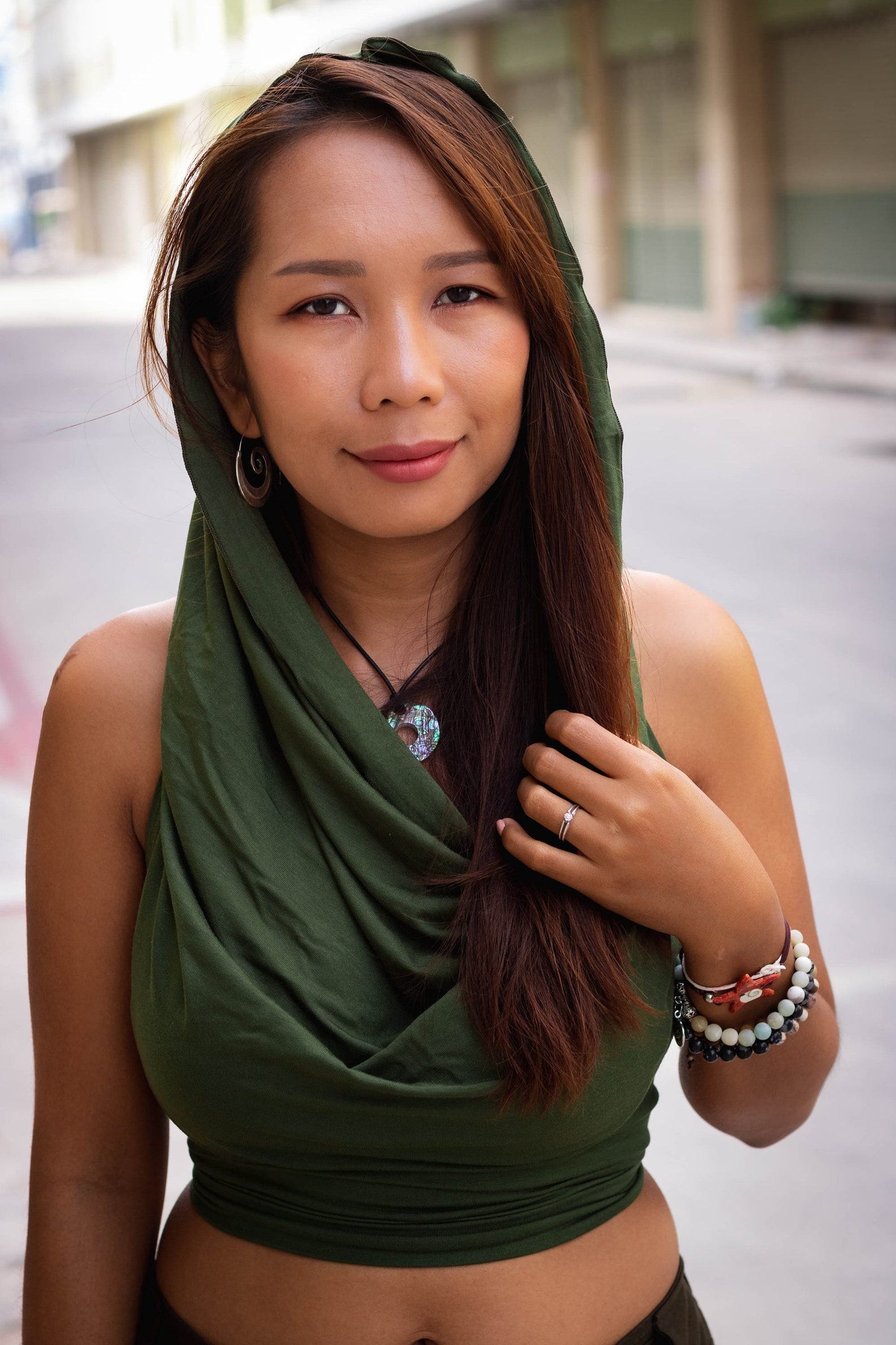 Captivating Cowl Neck Crop Top Elevate Your Style with Backless Elegance - Image 3