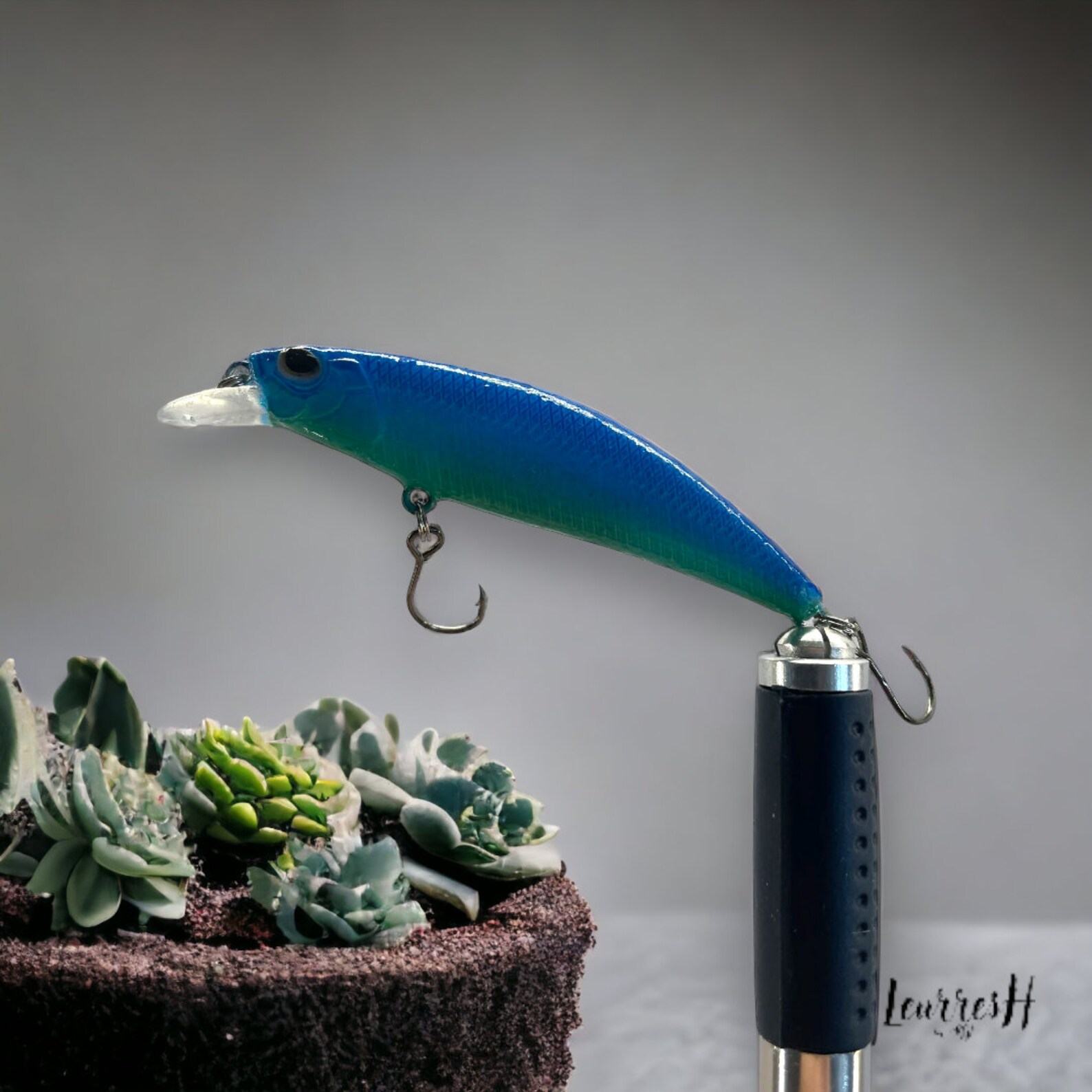 Captivating Emerald Blue Minnow Handcrafted Allure for Trout Triumphs