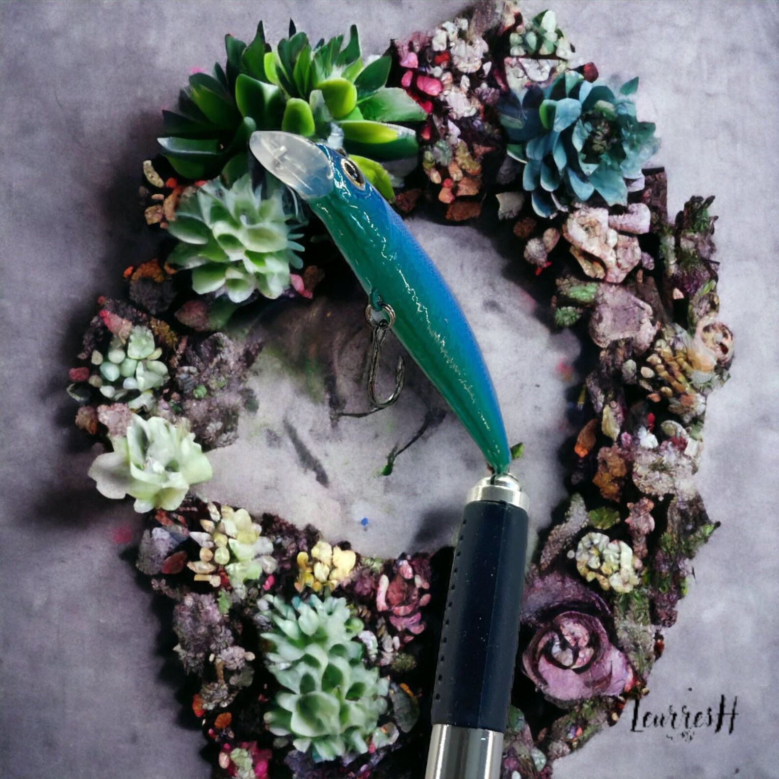 Captivating Emerald Blue Minnow Handcrafted Allure for Trout Triumphs