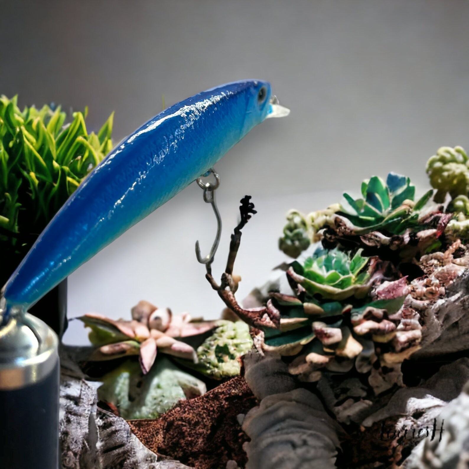 Captivating Emerald Blue Minnow Handcrafted Allure for Trout Triumphs