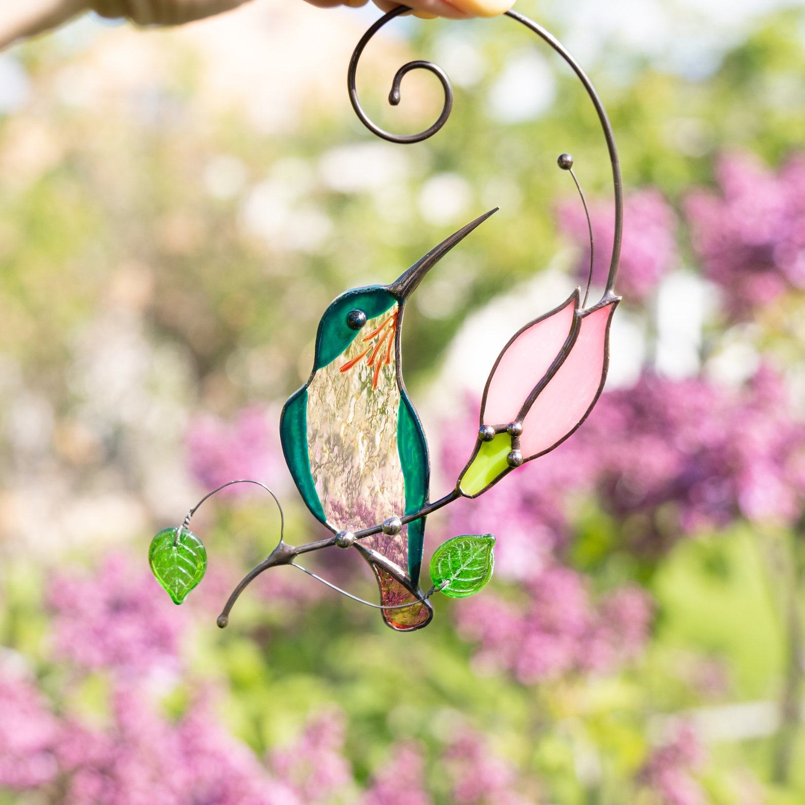 Captivating Hummingbird Stained Glass Suncatchers A Symphony of Light and Color for Your Home
