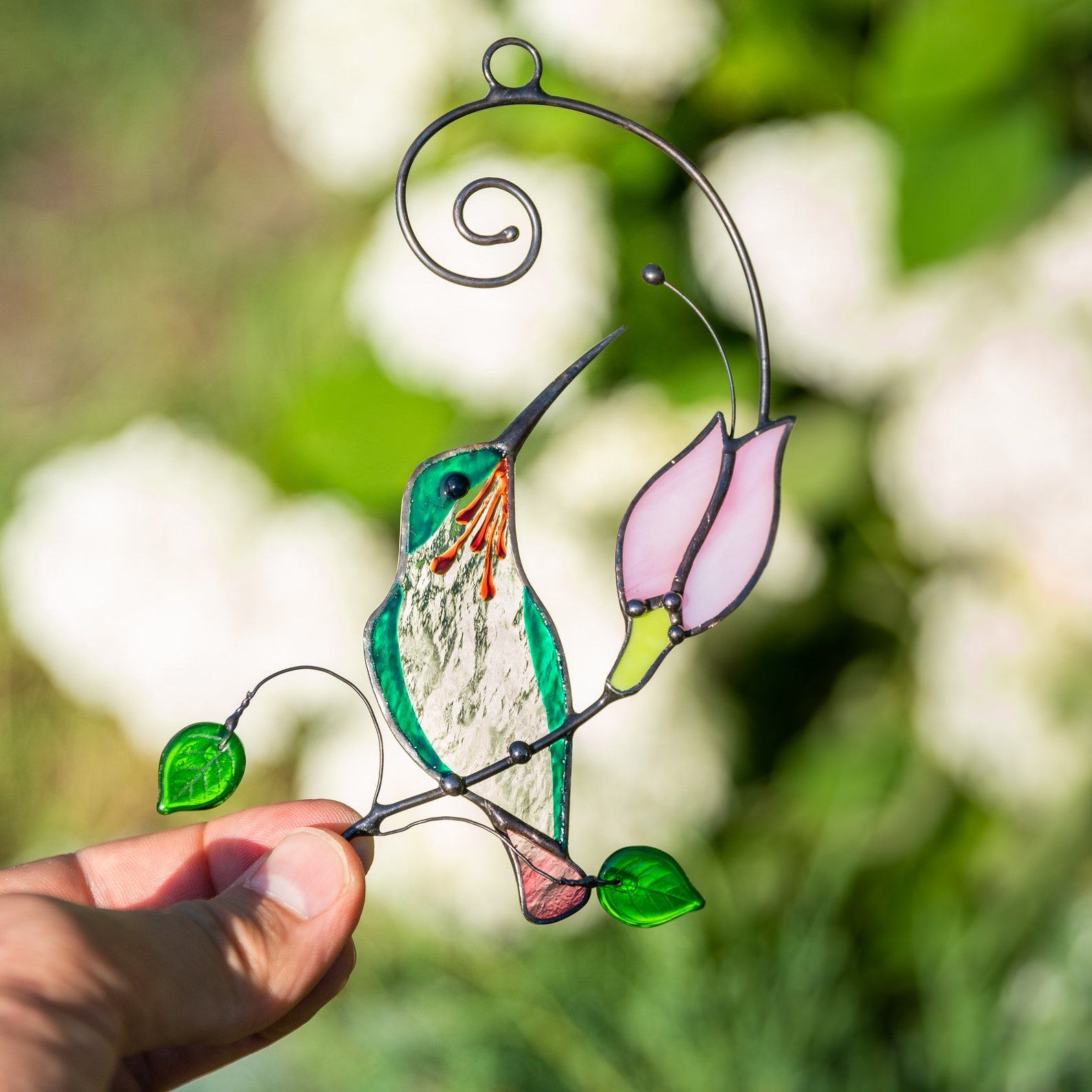 Captivating Hummingbird Stained Glass Suncatchers A Symphony of Light and Color for Your Home