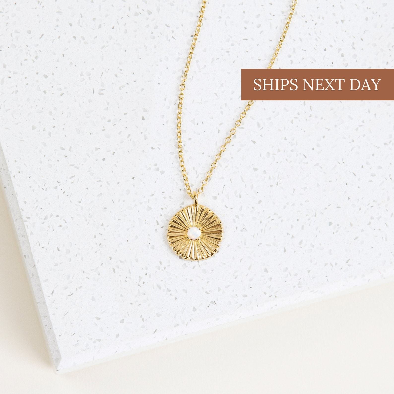 Captivating Opal Medallion Necklace A Timeless Treasure for Layering