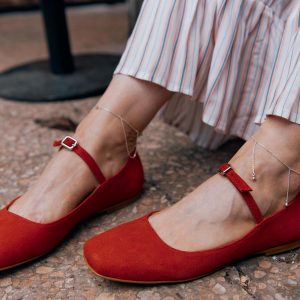 Captivating Red Suede Ballet Flats Elevate Your Summer Style with Handmade Comfort